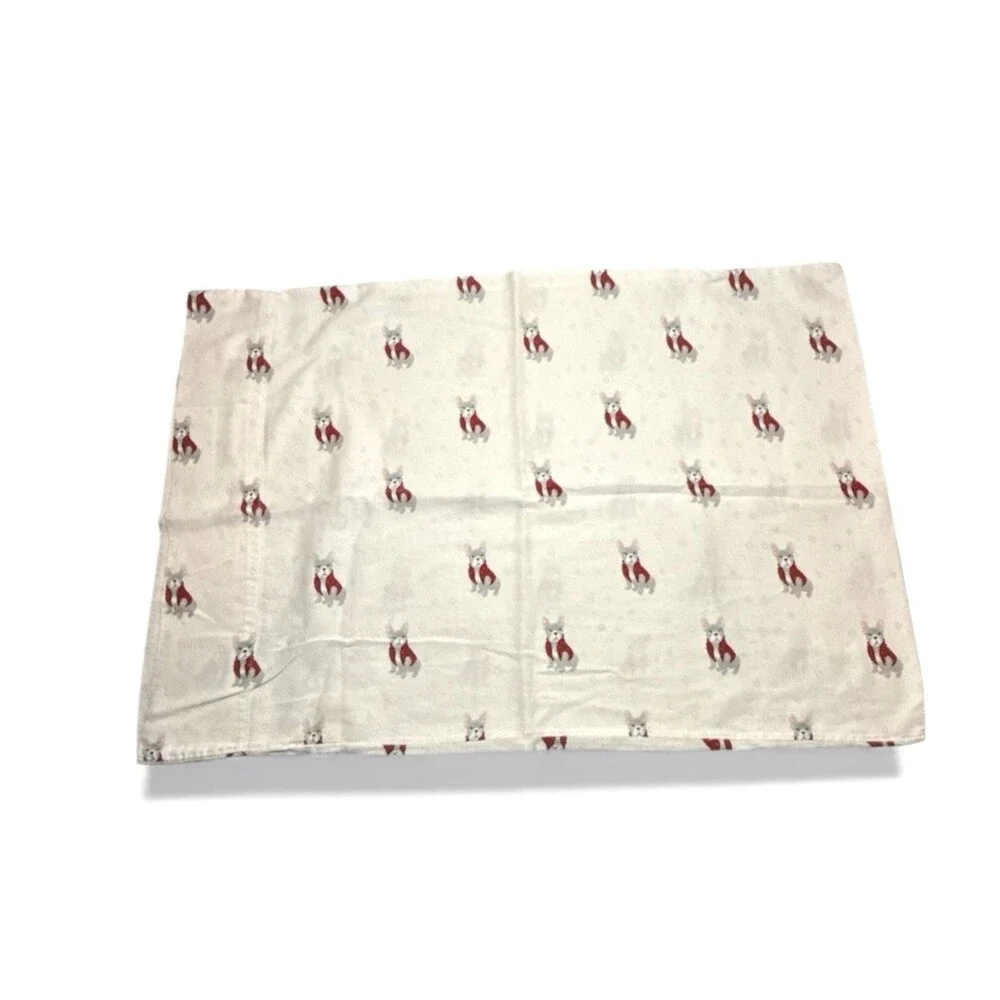 Jingles & Joy French Bulldog Christmas Standard Pillowcases Set 2 Dog Xmas